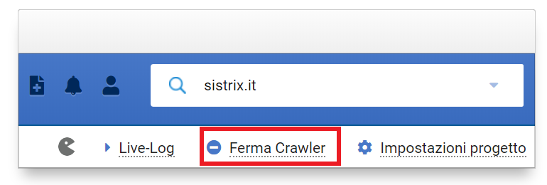 Come fermare il crawler dell'Optimizer SISTRIX durante una scansione