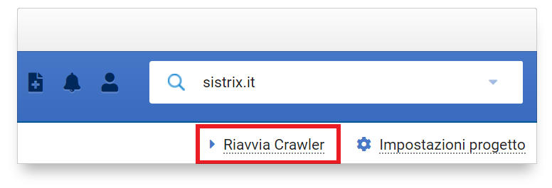 Attivazione del crawler dell'Optimier SISTRIX