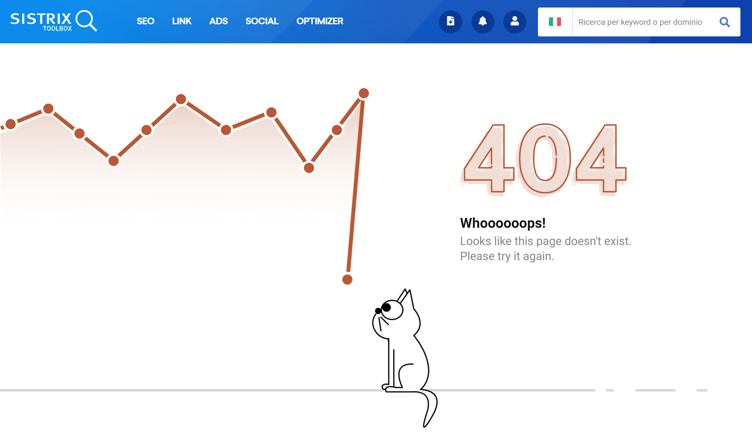 Pagina di errore 404 sul sito di SISTRIX