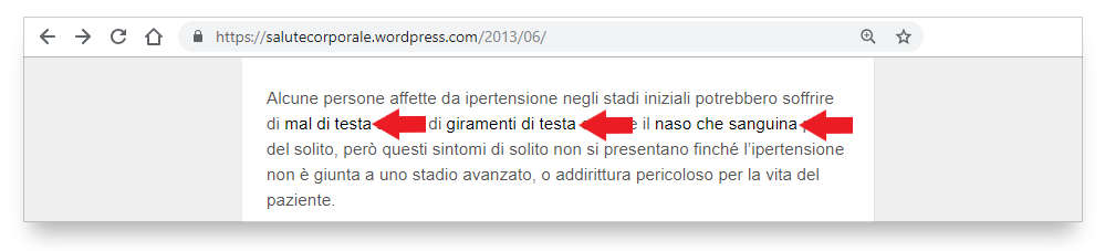 Quarto esempio di Link difficile da individuare nel testo di farmacoecura.it