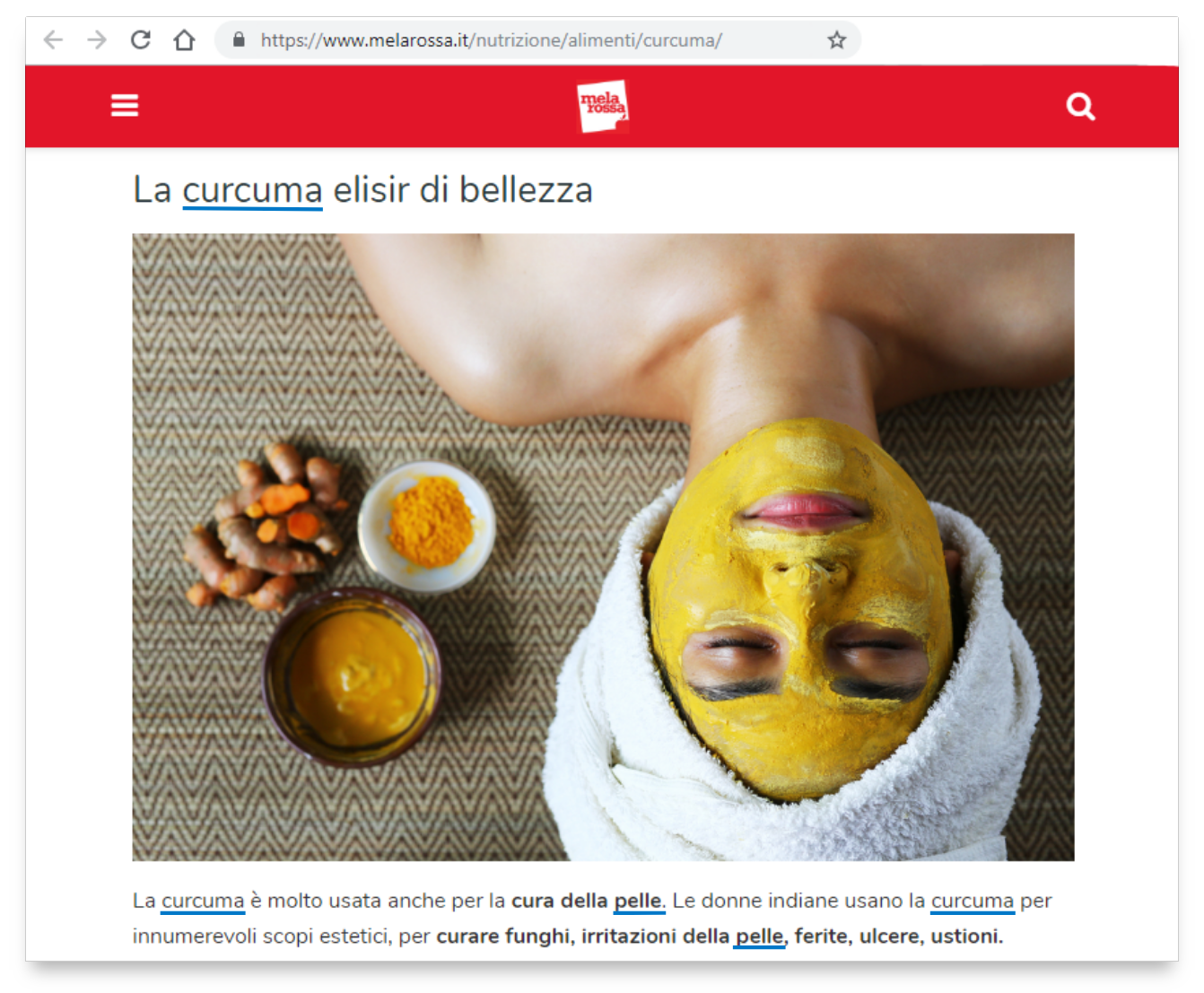 La keyword con cui si posiziona l'immagine viene ripetuta prima e dopo al testo.