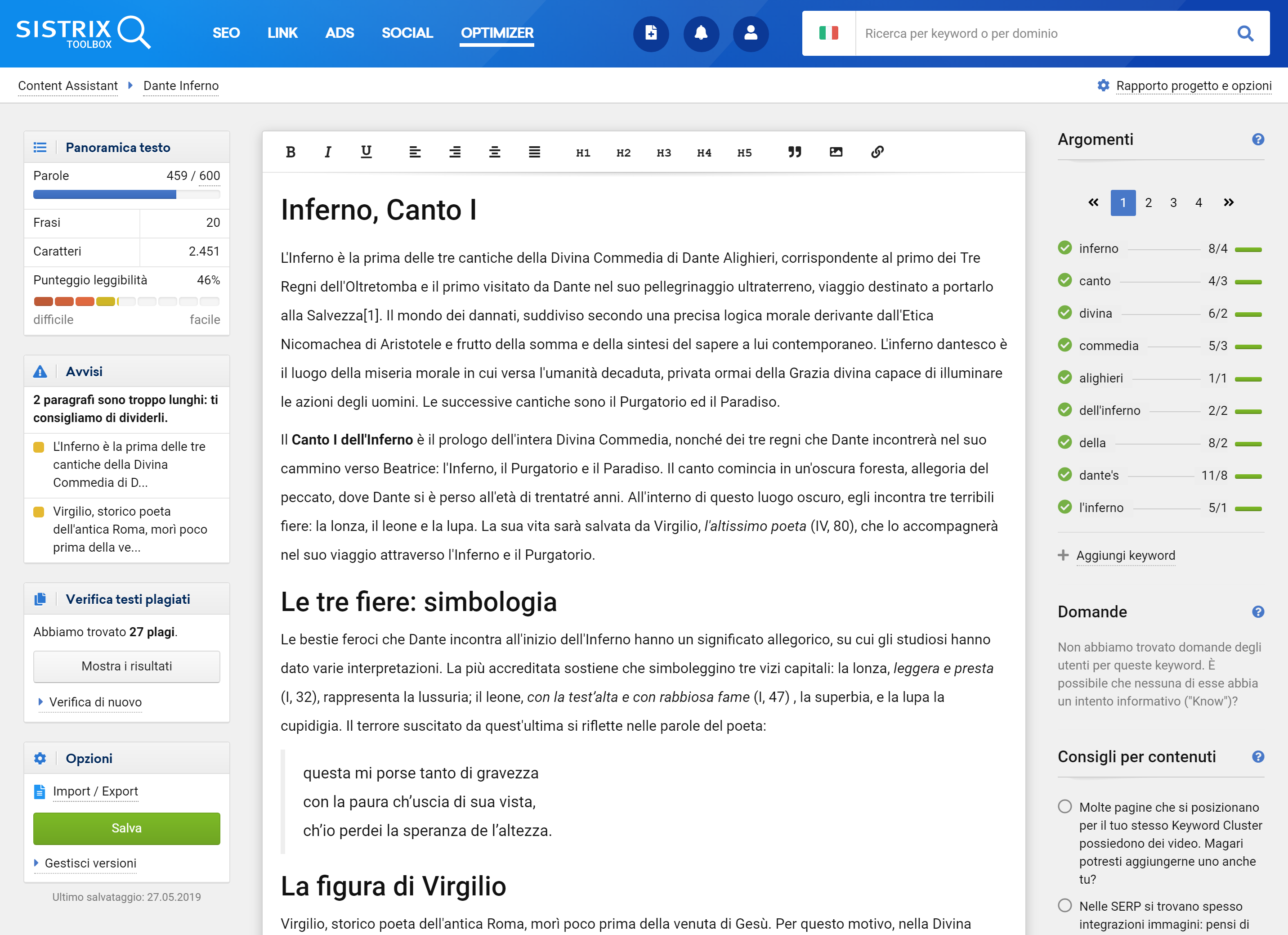 Content Assistant nel Toolbox