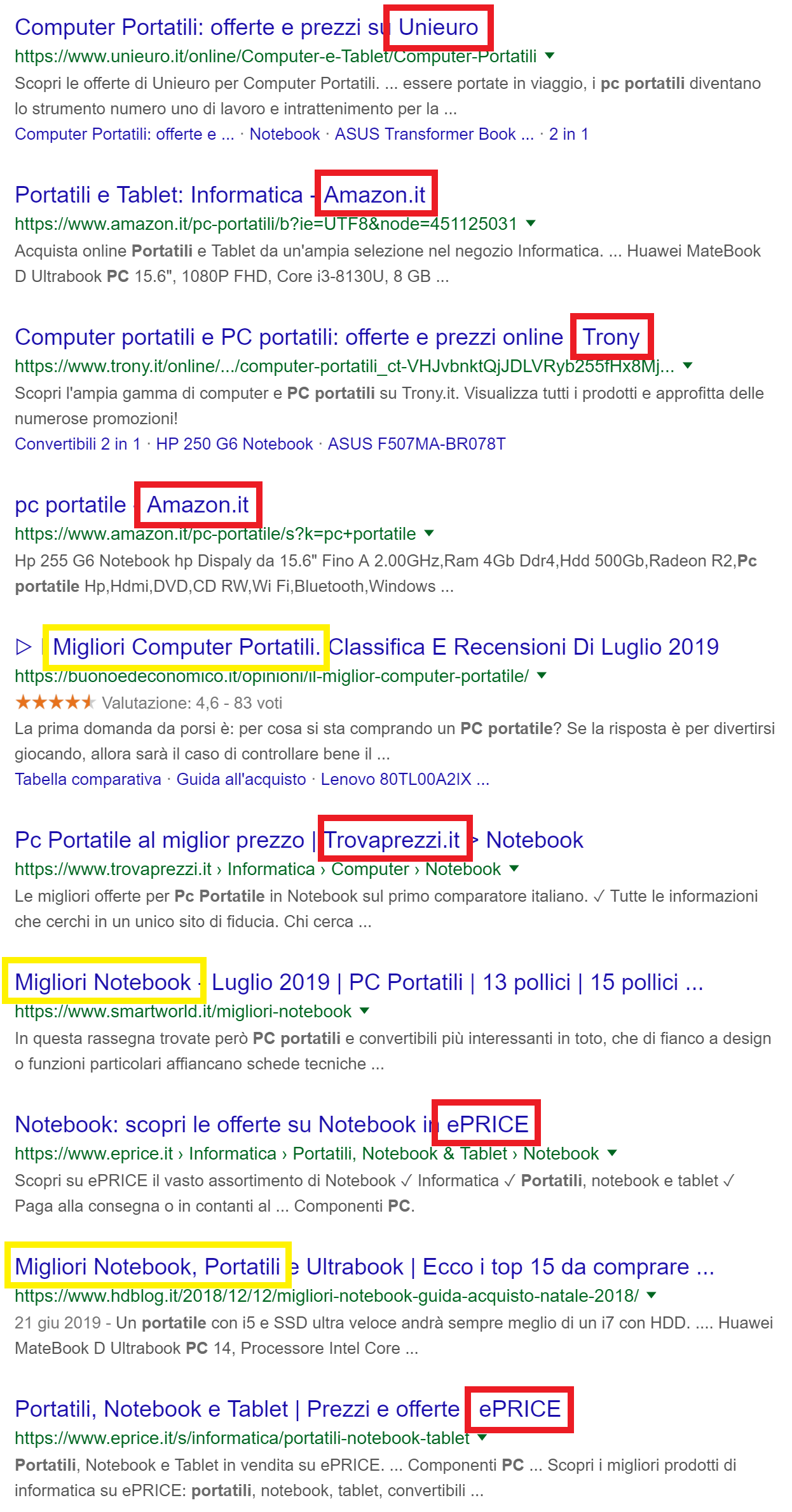 Ricerca pc portatile