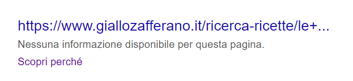 Nessuna informazione per pagina