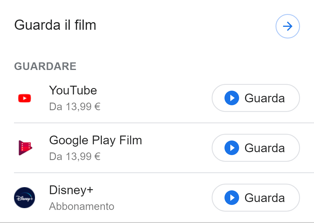 Esempio dell'integrazione Guarda Film