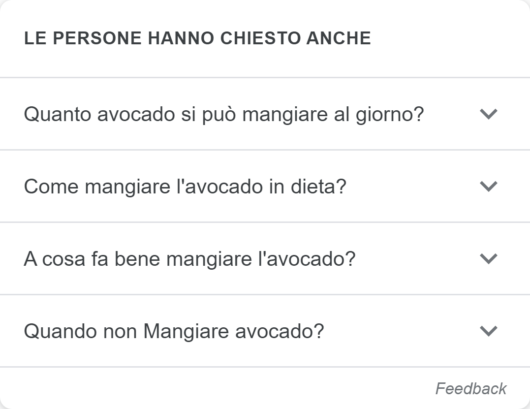 Esempio di Le persone hanno chiesto anche