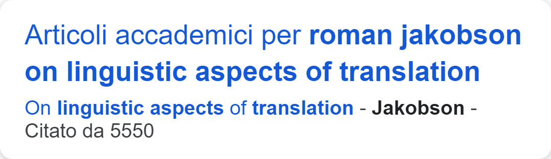 Esempio di risultato da Google Scholar