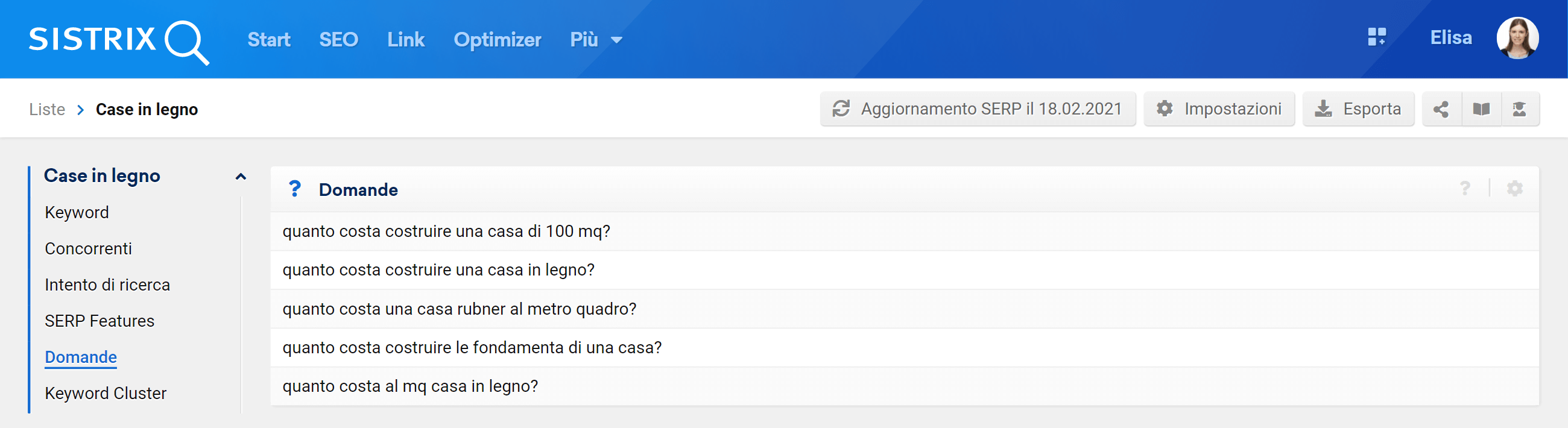 Domande di una lista