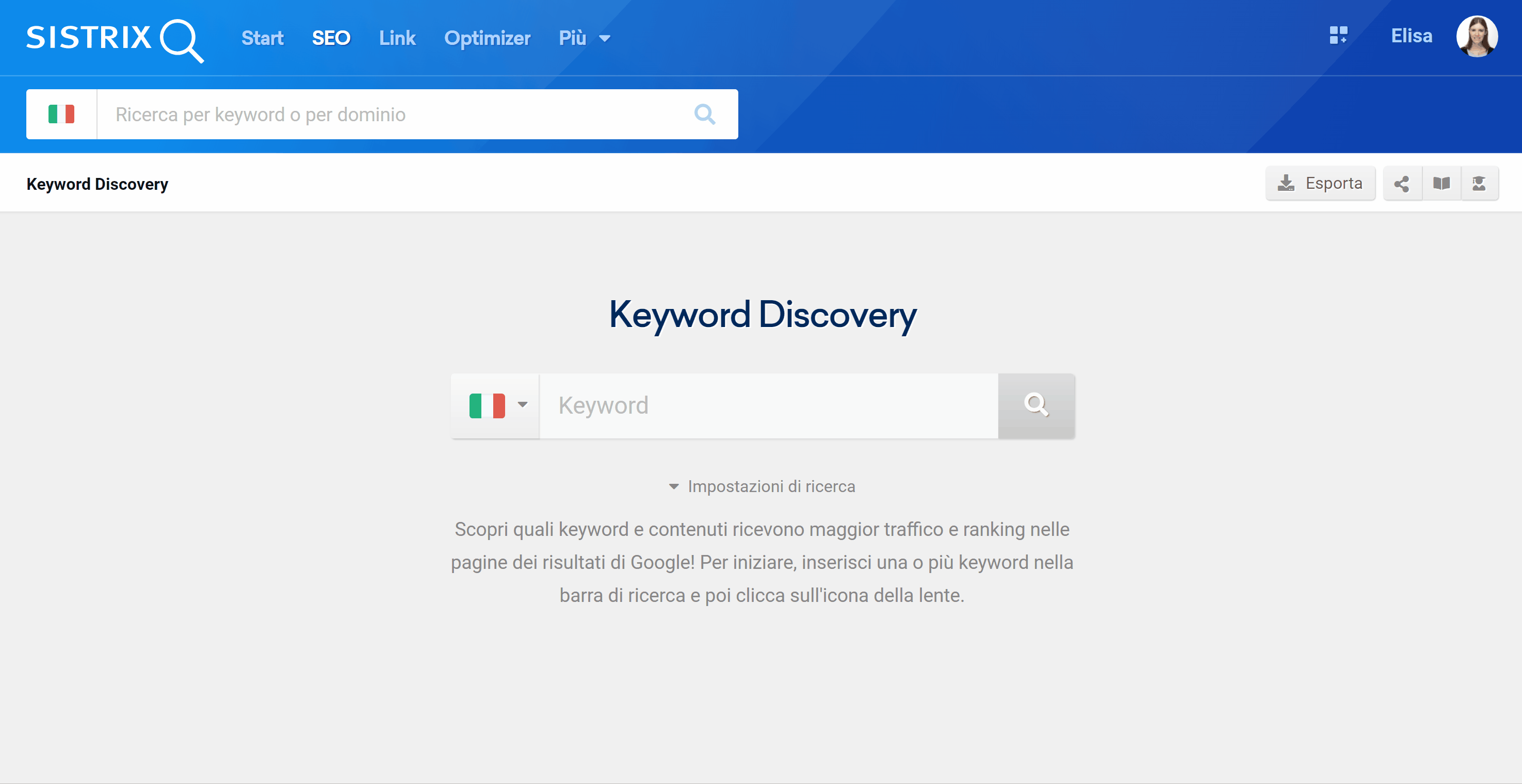 Lingue disponibili nel tool Keyword Discovery