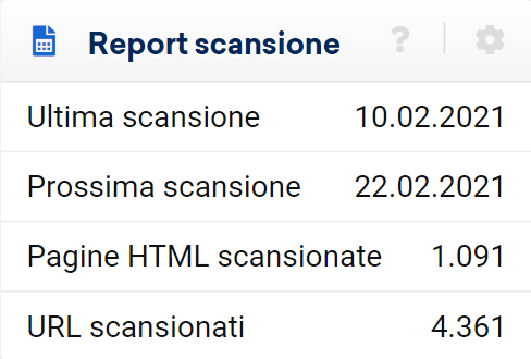 Report scansione Optimizer