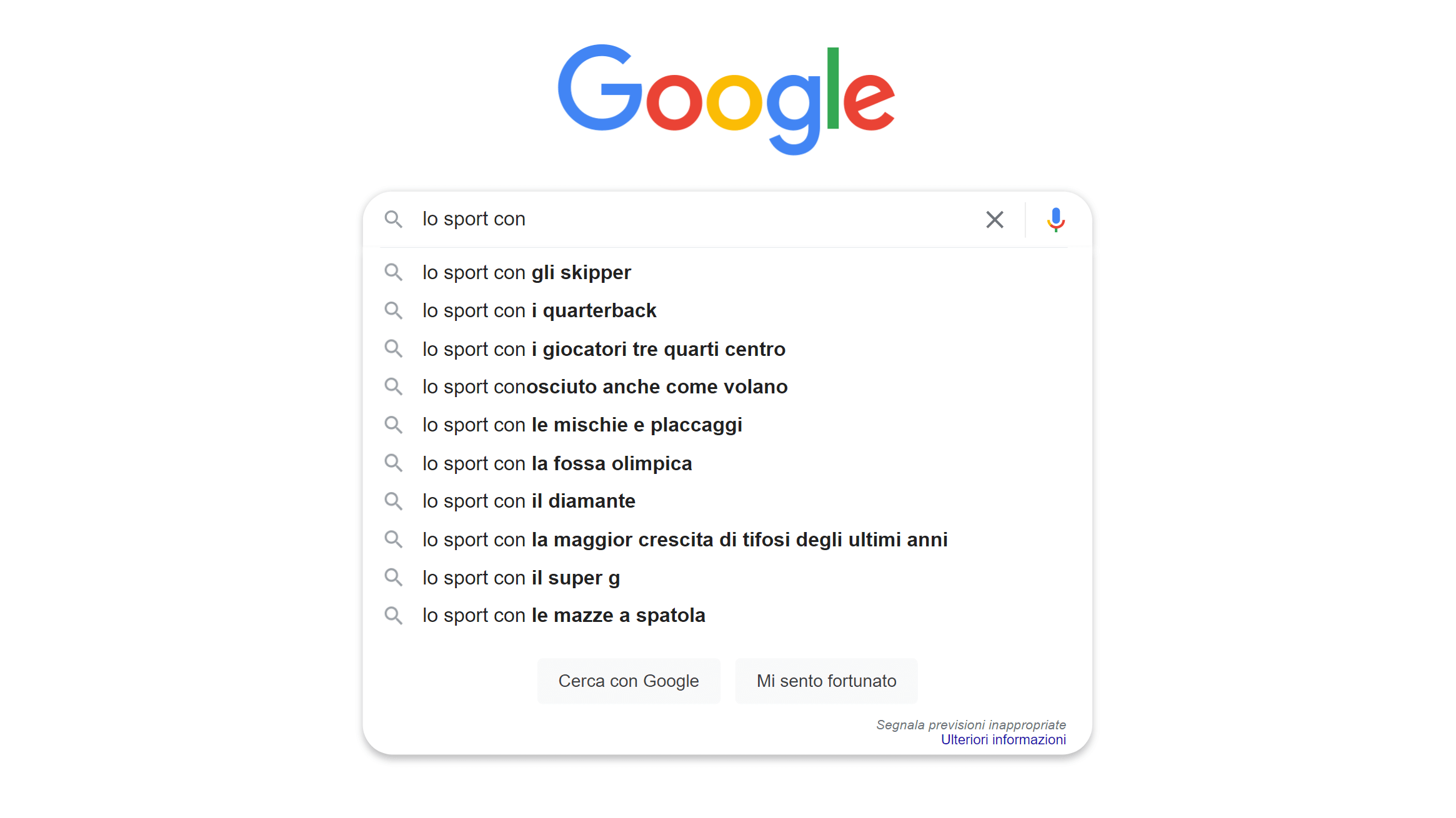 Esempio di Google Suggest