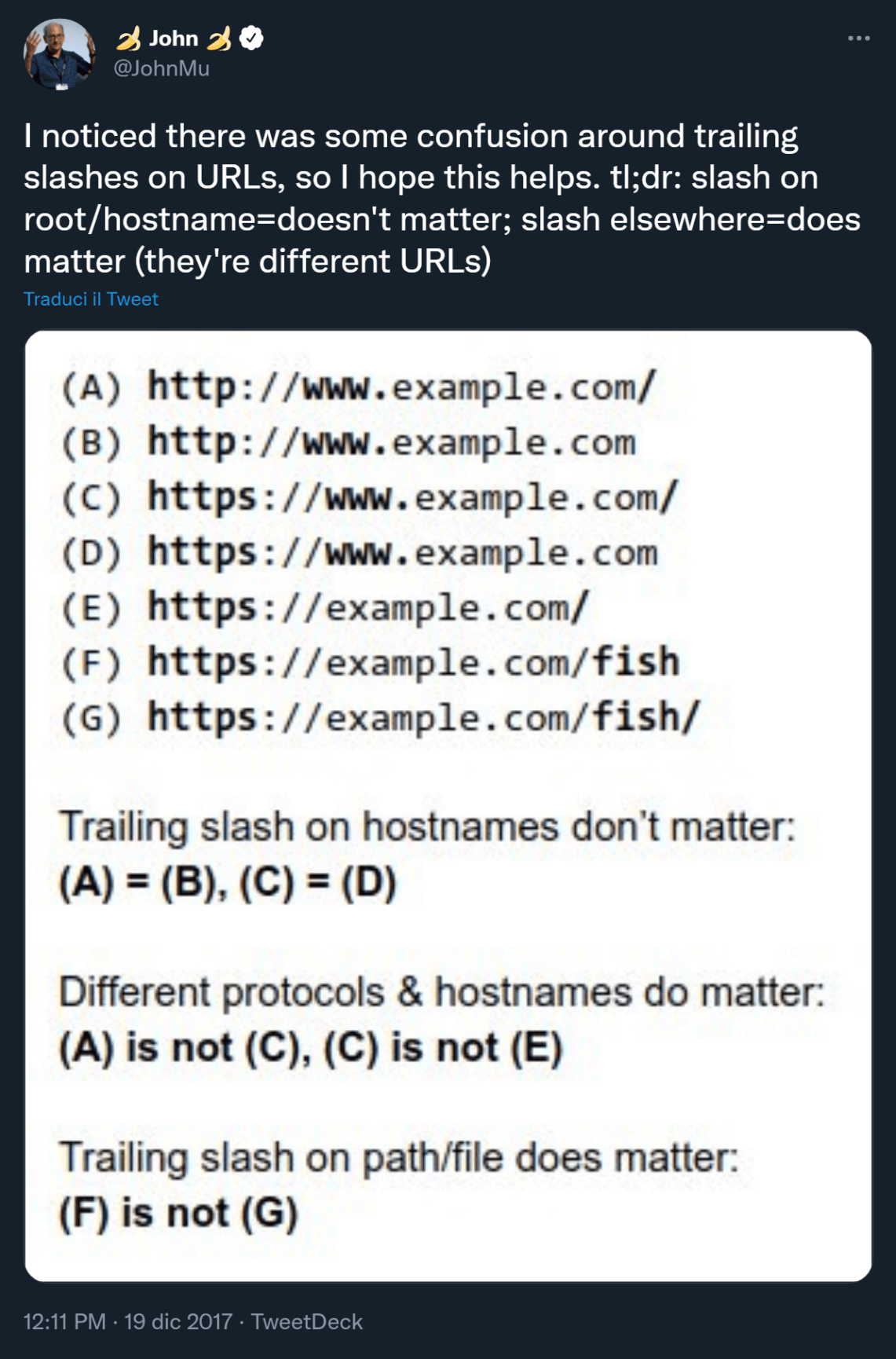John Mueller parla del Trailing Slash