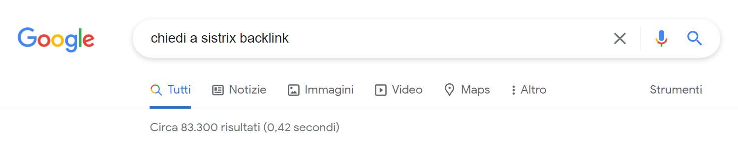 query senza virgolette