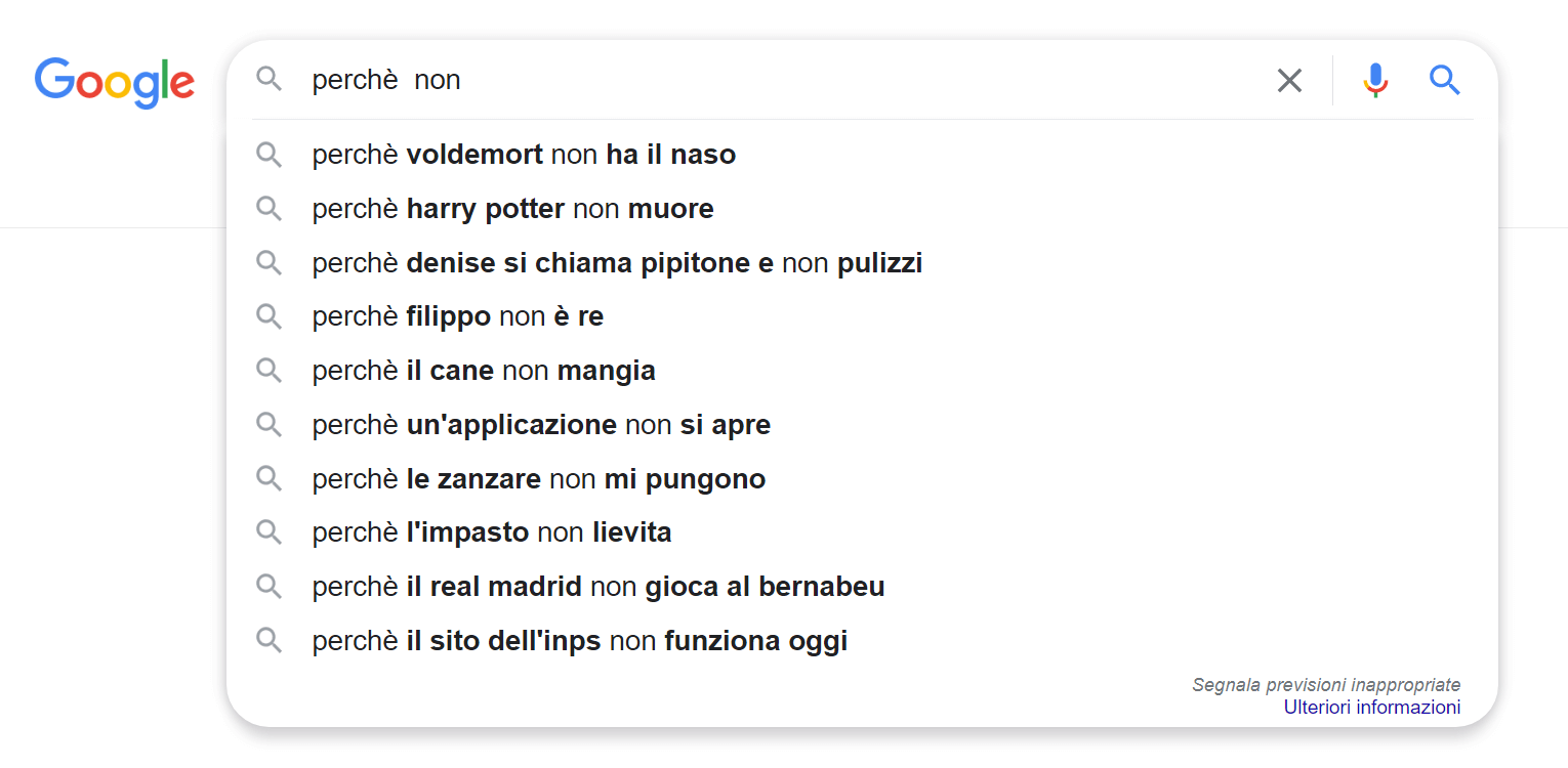 Doppio spazio su Google Suggest