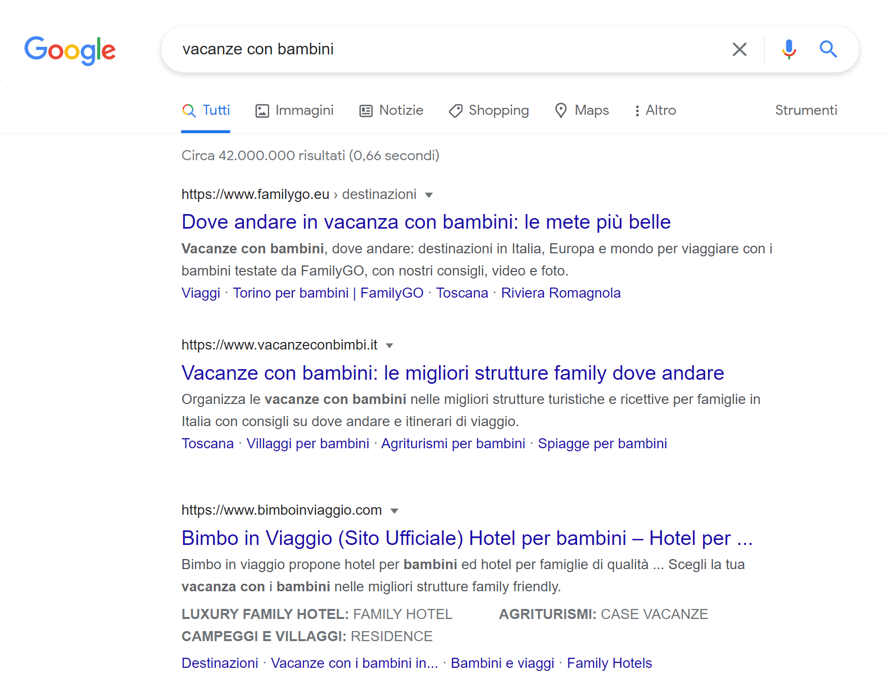 Primi tre risultati per la keyword "vacanze con bambini"