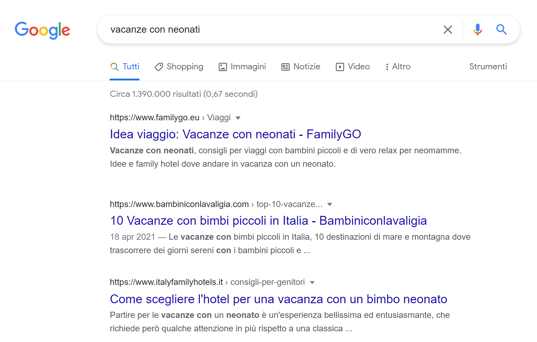 Primi tre risultati per la keyword "vacanze con neonati"