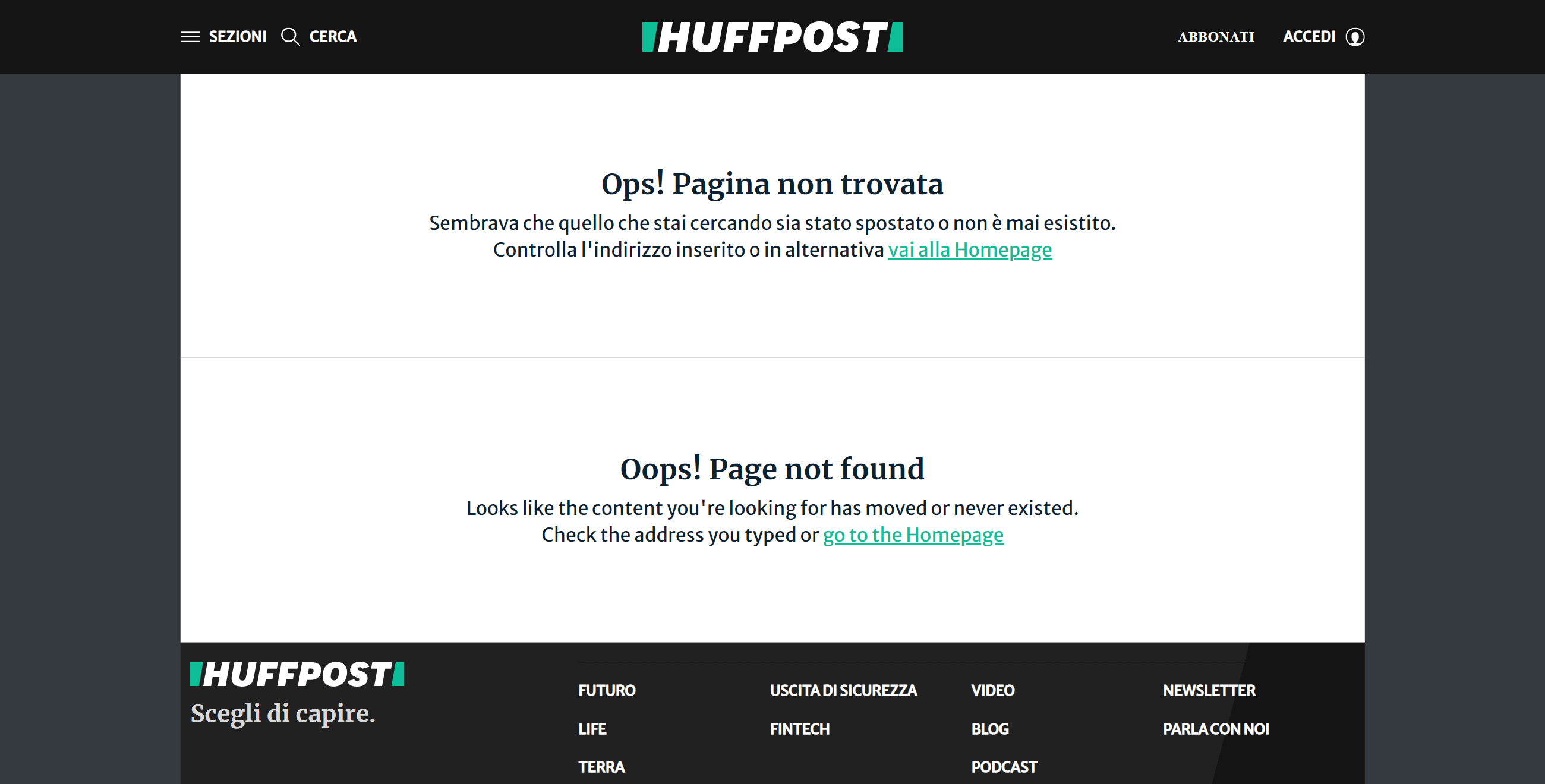 Pagina 404 di huffingtonpost.it