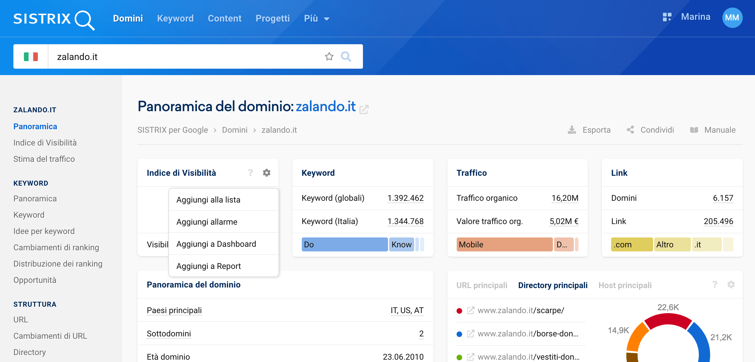 Aggiungere elementi dominio a una lista