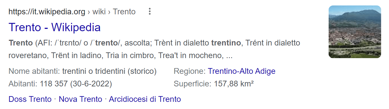 esempio risultato di ricerca Google