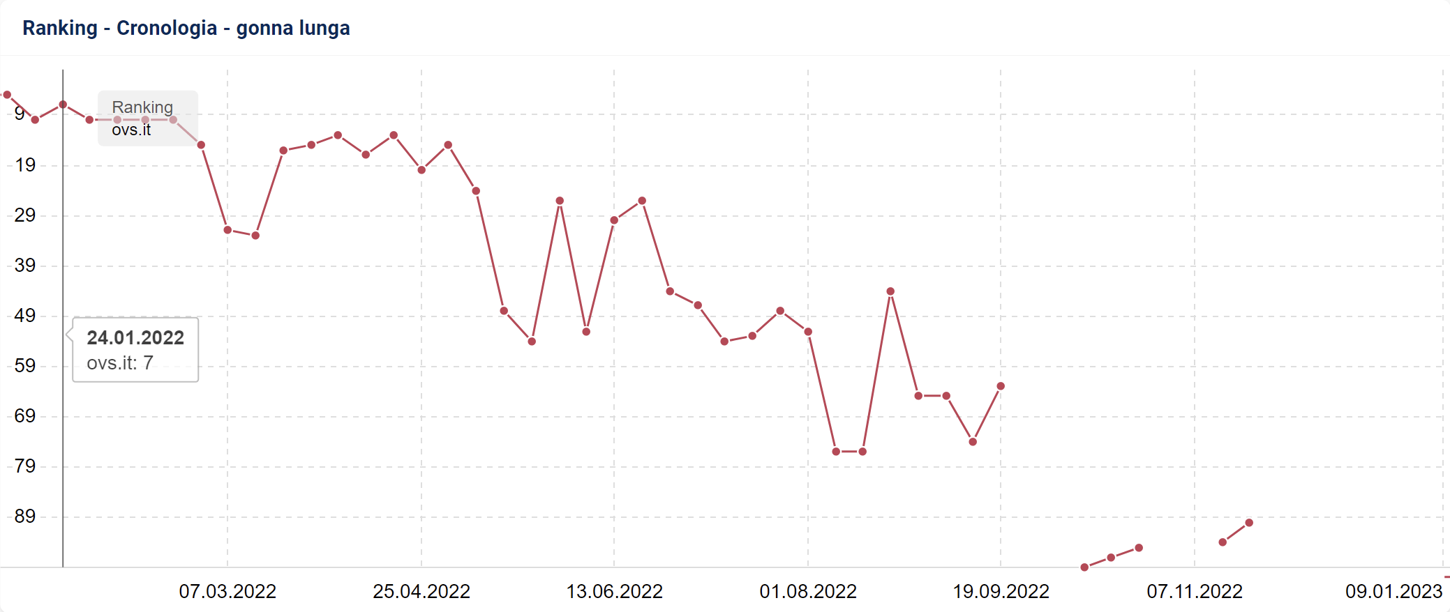 Ranking di ovs.it per la keyword "gonna lunga"