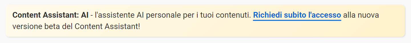 Richiesta di attivazione del Content Assistant AI su SISTRIX