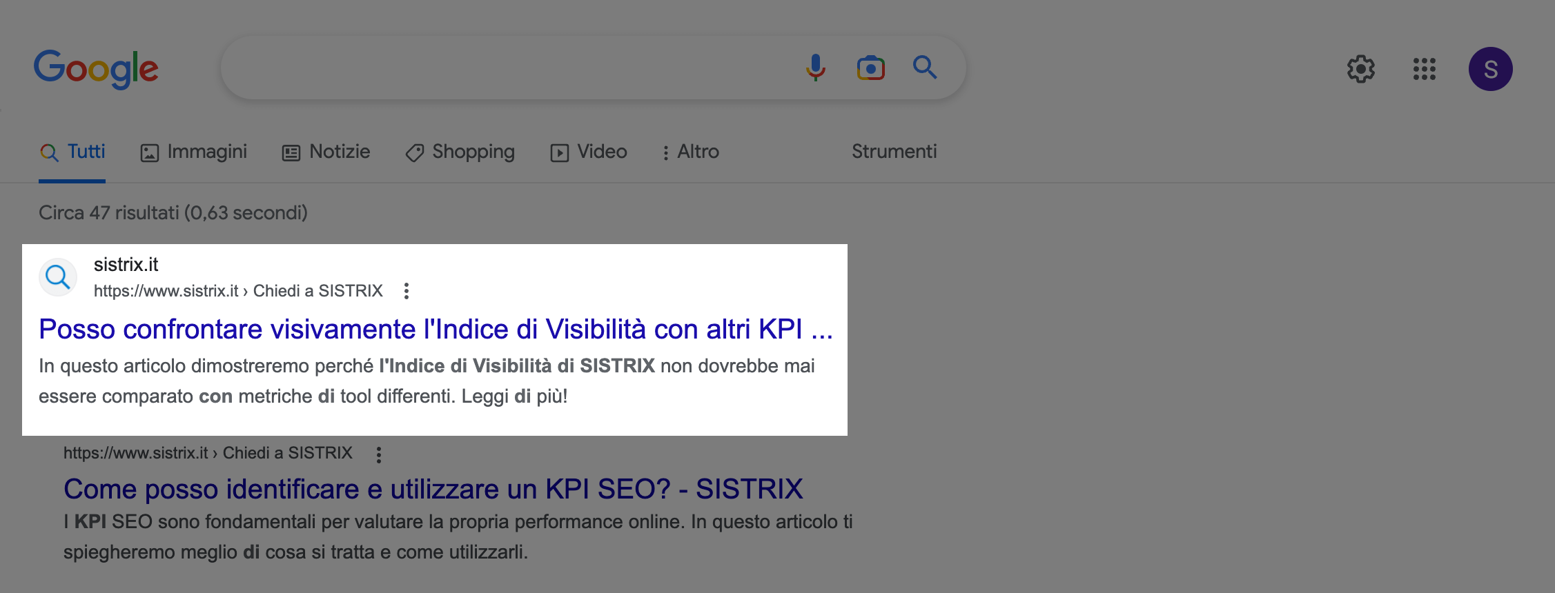 L'immagine mostra una Meta Description con un Title Tag troppo lungo con più di 70 caratteri