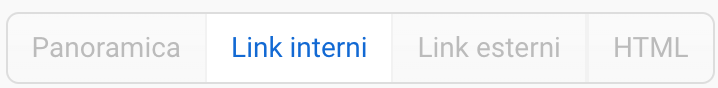 Sezione dei link interni nell'analisi Onpage di SISTRIX