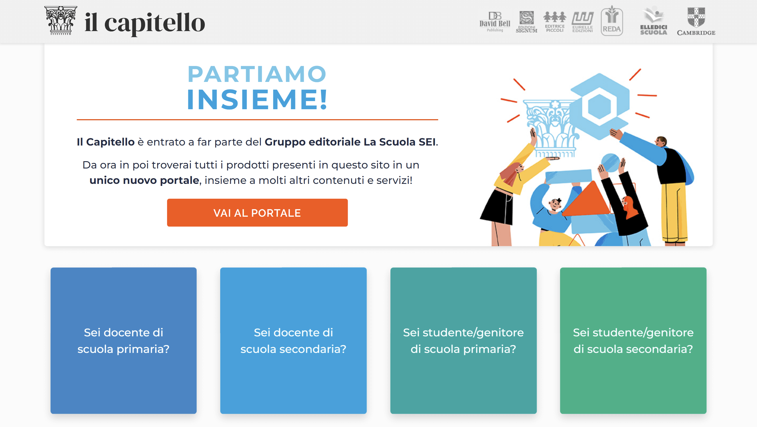 Attuale homepage di capitello.it (gennaio 2024)