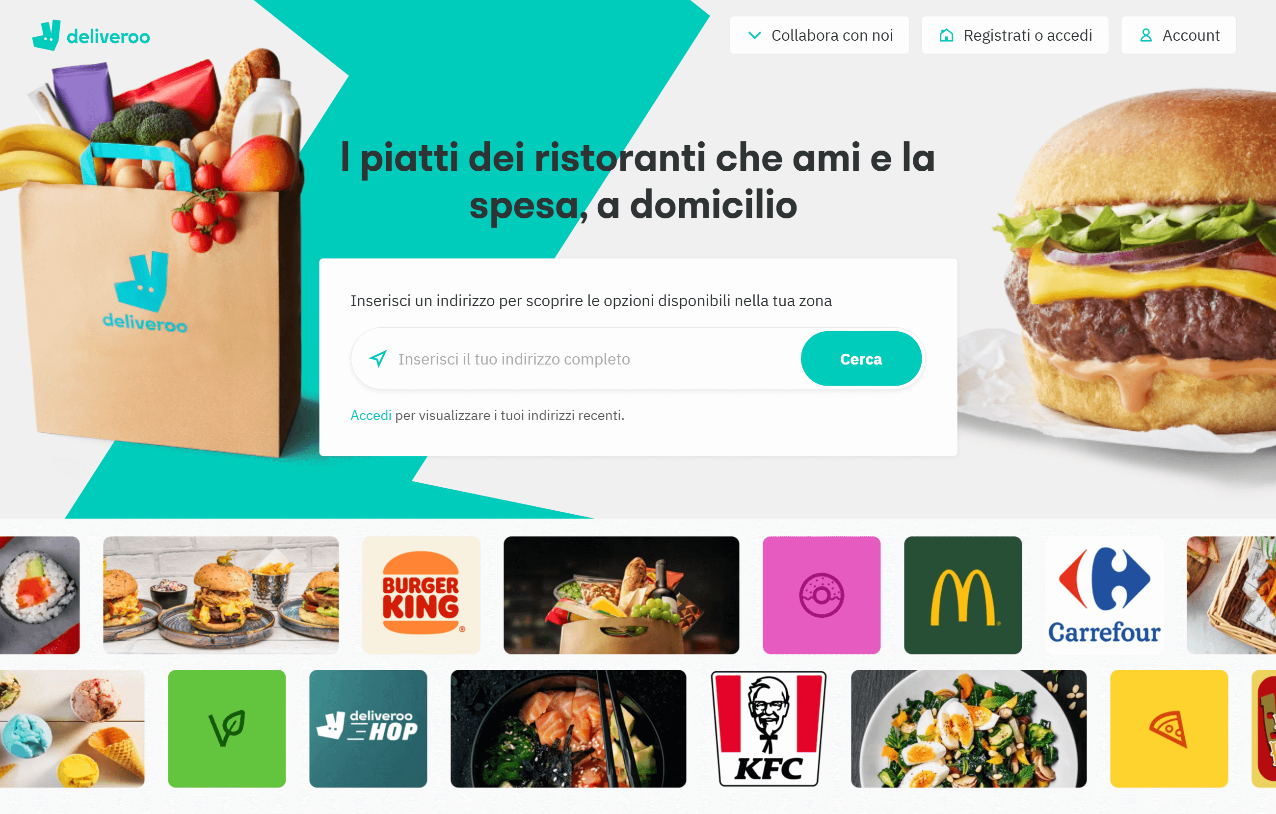 Sito di deliveroo.it