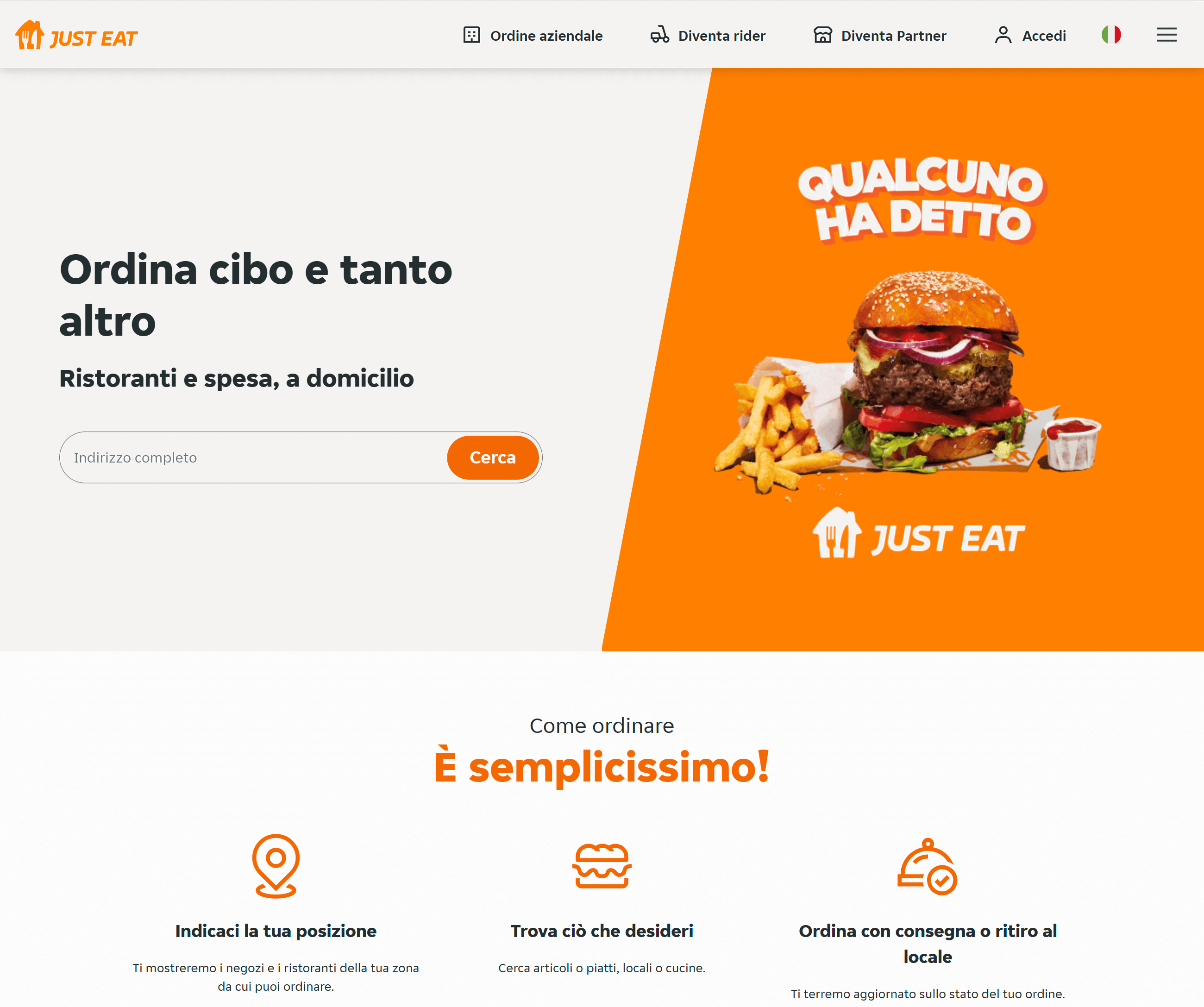 Sito di justeat.it