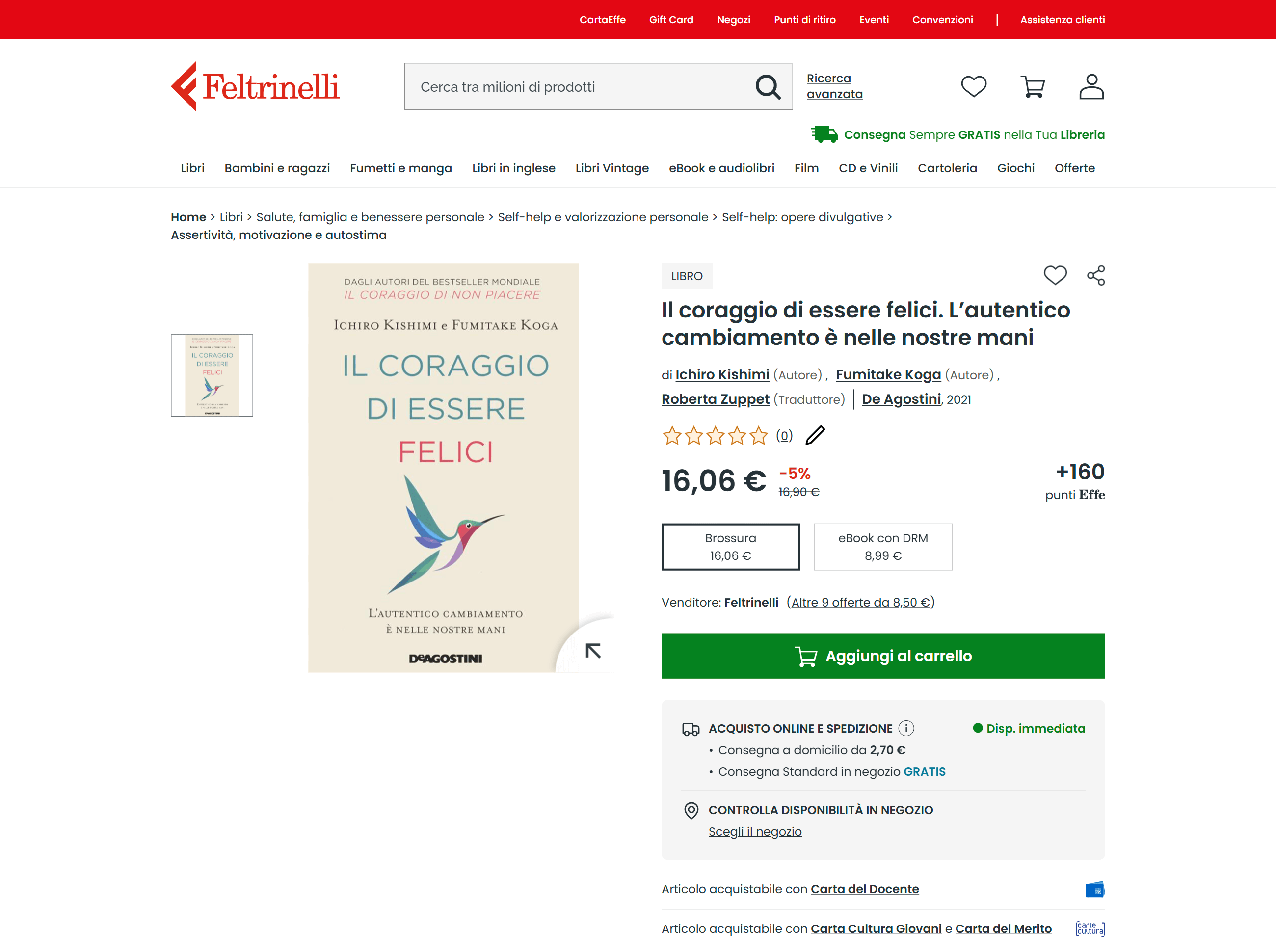 Esempio di URL di lafeltrinelli.it