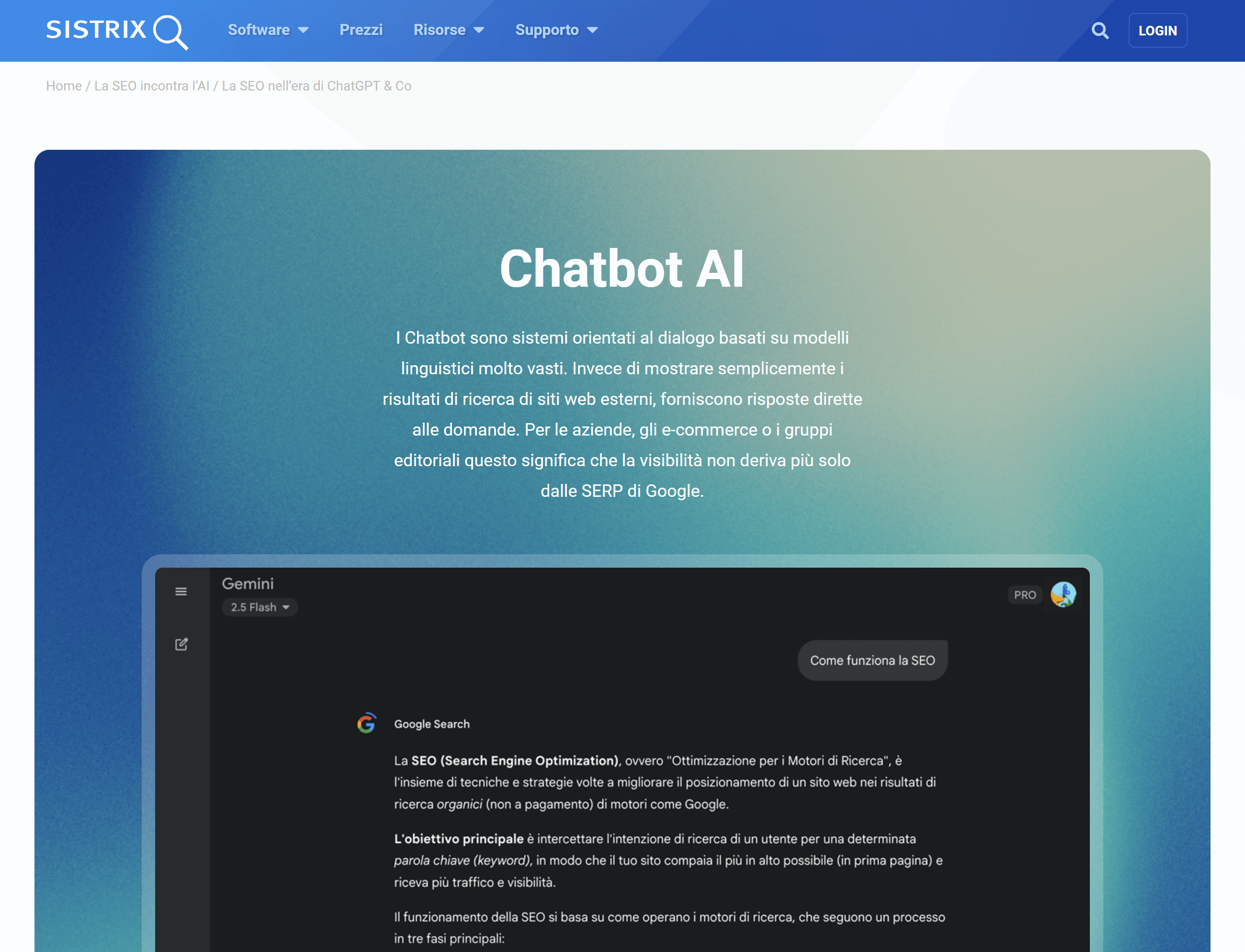 Content Hub sui Chatbot AI su SISTRIX