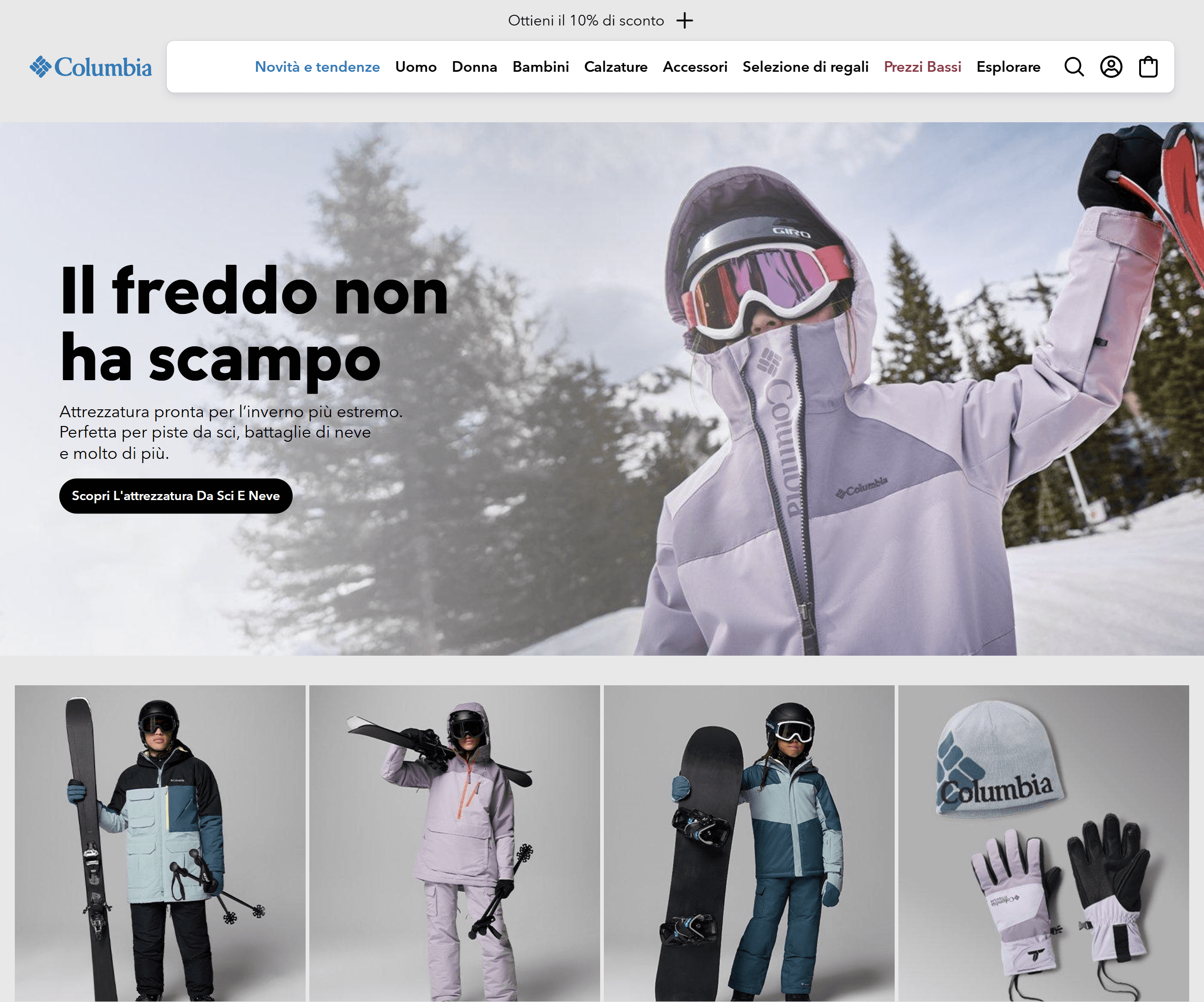 Homepage di columbiasportswear.it