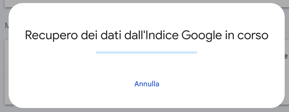 Recupero dei dati su GSC
